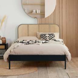 180cm Margot Rattan Bed Black - thumbnail 3