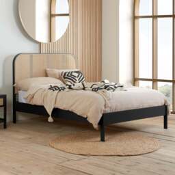 180cm Margot Rattan Bed Black - thumbnail 2