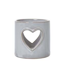 White Ceramic Heart Cut-Out Tealight Holder - thumbnail 1