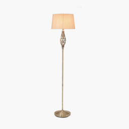Jenna Antique Brass Metal Twist Detail Floor Lamp - thumbnail 3