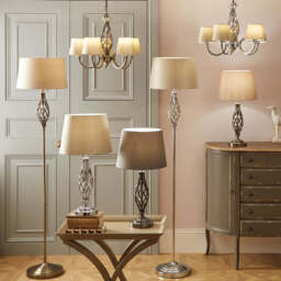 Jenna Antique Brass Metal Twist Detail Floor Lamp - thumbnail 2