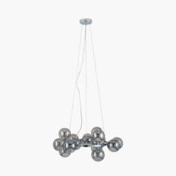 Vecchio Smoke Glass Ball and Chrome Metal Pendant - thumbnail 3
