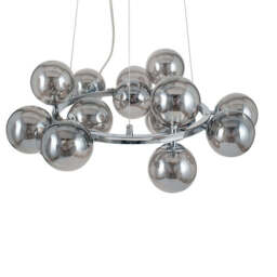 Vecchio Smoke Glass Ball and Chrome Metal Pendant - thumbnail 1