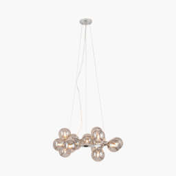Vecchio Smoke Glass Ball and Chrome Metal Pendant - thumbnail 2