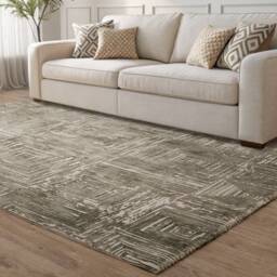 Kuza 200x290cm Portrait Khaki Rug - thumbnail 1