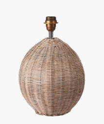 Raffles Large Rattan Cream Wash Table Lamp Base - thumbnail 1