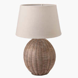 Raffles Large Rattan Cream Wash Table Lamp Base - thumbnail 5