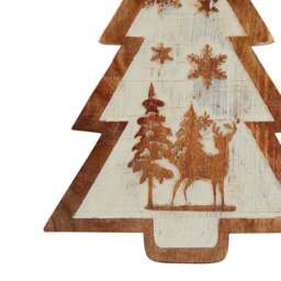Natural Wooden Snow Scene Tree Decoration - thumbnail 2