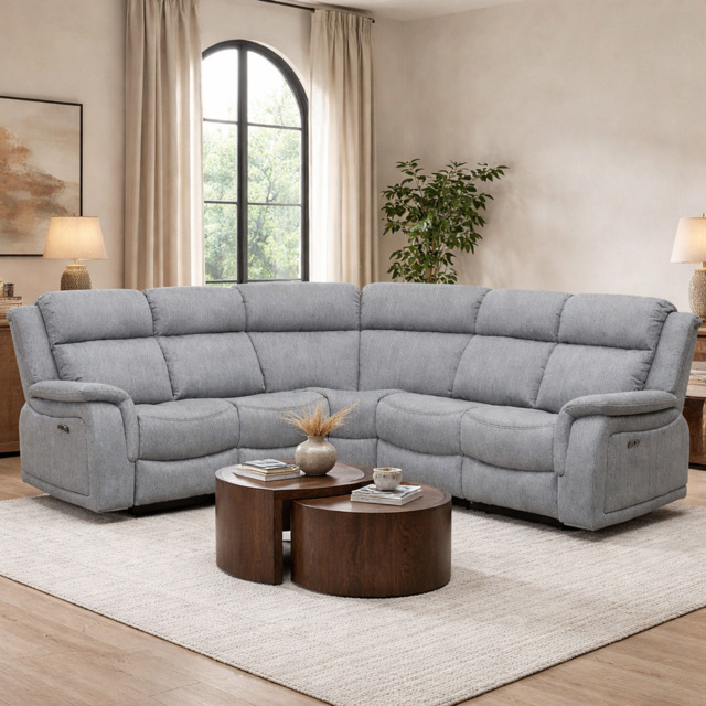 Linden Recliner Sofa Grey Large Corner - image 1