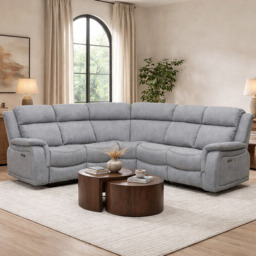 Linden Recliner Sofa Grey Large Corner