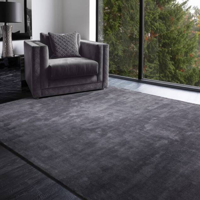 Katherine Carnaby Chrome 120x180cm Lead Rug Rug - image 1
