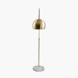 Feliciani Brushed Brass Metal and White Marble Floor Lamp - thumbnail 2