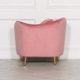 Pink Velvet Armchair with Cushion - thumbnail 4
