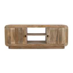 Sibley Carved Mango Wood 2 Doors TV Cabinet - thumbnail 2