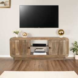Sibley Carved Mango Wood 2 Doors TV Cabinet - thumbnail 6