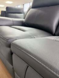 Boston Genuine Leather Electric Recliner Sofa Black 2 Seater - thumbnail 4
