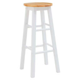 Chester White and Natural Wooden Kitchen/Bar Stool