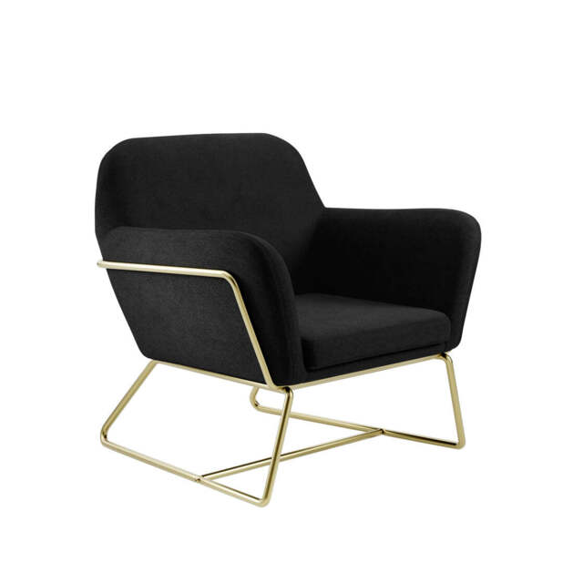 CHARLES ARMCHAIR BLACK VELVET / BRUSHED GOLD - image 1