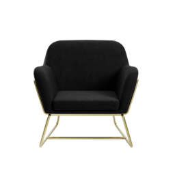 CHARLES ARMCHAIR BLACK VELVET / BRUSHED GOLD - thumbnail 4