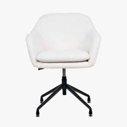 Rosolini BouclÃ© Fabric and Black Metal Swivel Rise and Fall Chair - thumbnail 1