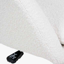 Rosolini BouclÃ© Fabric and Black Metal Swivel Rise and Fall Chair - thumbnail 4