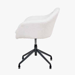 Rosolini BouclÃ© Fabric and Black Metal Swivel Rise and Fall Chair - thumbnail 2