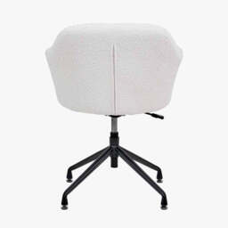Rosolini BouclÃ© Fabric and Black Metal Swivel Rise and Fall Chair - thumbnail 3