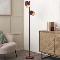 Finn Mulberry Metal Cloche Two Head Floor Lamp - thumbnail 2