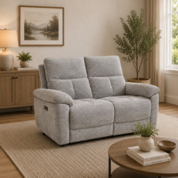 Klint Grey Lay-Z-Boy Style Fabric Power Recliner 2 Seater Sofa - thumbnail 1