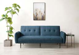 Themis Blue Soft Textured Weave Erik Sofa Bed - thumbnail 2