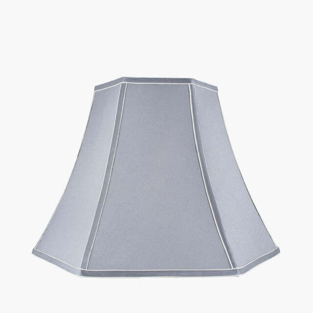 Lyla 35cm Steel Grey Silk Mix Bowed Lampshade - image 1