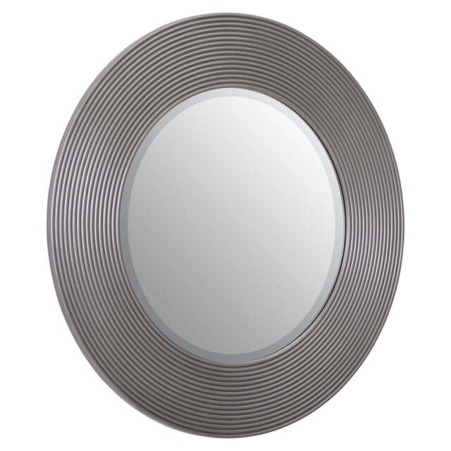 Dervio Grey Ribbed Round Wall Mirror - image 1