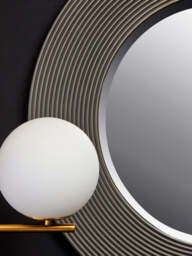 Dervio Grey Ribbed Round Wall Mirror - thumbnail 5
