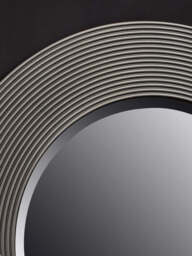 Dervio Grey Ribbed Round Wall Mirror - thumbnail 6