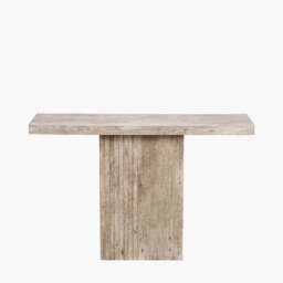 Elkton Concrete Effect Wood Veneer Groove Detail Console Table - thumbnail 3