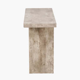 Elkton Concrete Effect Wood Veneer Groove Detail Console Table - thumbnail 4