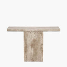Elkton Concrete Effect Wood Veneer Groove Detail Console Table - thumbnail 5