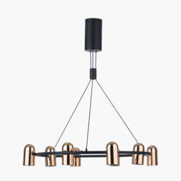 Xena Black and Rose Gold Metal 8 Light LED Pendant - thumbnail 4