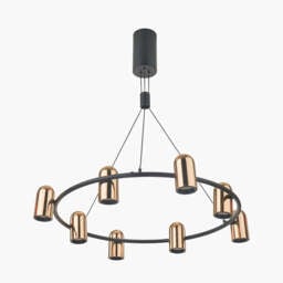 Xena Black and Rose Gold Metal 8 Light LED Pendant - thumbnail 3