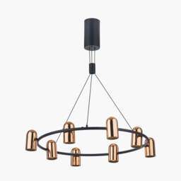 Xena Black and Rose Gold Metal 8 Light LED Pendant - thumbnail 2