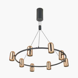 Xena Black and Rose Gold Metal 8 Light LED Pendant - thumbnail 1