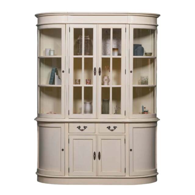 Large Vintage Cream Dresser Display Cabinet - image 1