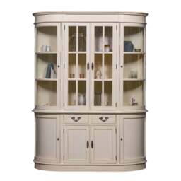 Large Vintage Cream Dresser Display Cabinet - thumbnail 1