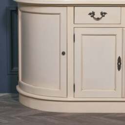 Large Vintage Cream Dresser Display Cabinet - thumbnail 2