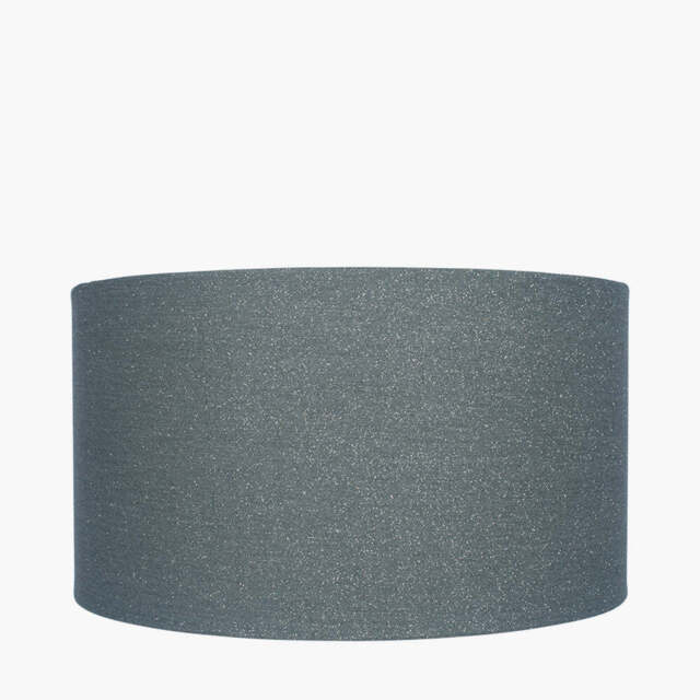 Bassey 40cm Steel Glitter Cylinder Cotton Mix Lampshade