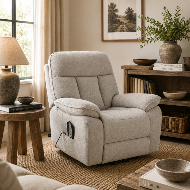 Cornwall Rise And Recline Chair With Massage And Heat Grey - Newsome - Argenta - Goodwood Style - image 1