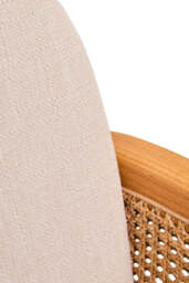 Cebu Ivory Fabric and Cane Chair with Elm Wood Legs - thumbnail 2