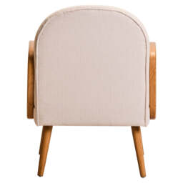 Cebu Ivory Fabric and Cane Chair with Elm Wood Legs - thumbnail 6