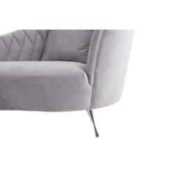 Rene Grey Velvet Chaise Longue - thumbnail 4