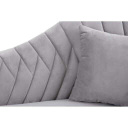 Rene Grey Velvet Chaise Longue - thumbnail 2